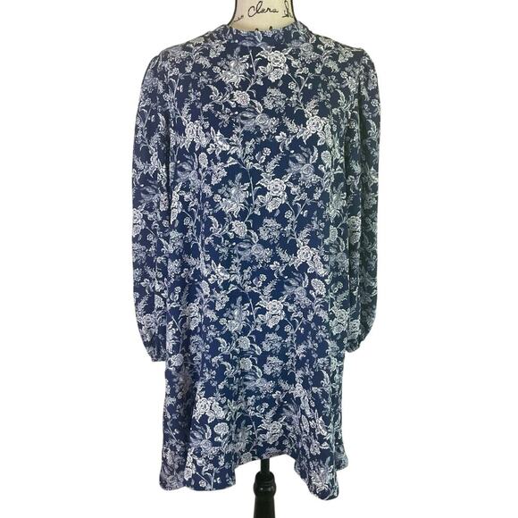 SMITH & QUINN DRESS THE L.A. BOUQUET NAVY BLUE SZ XL LONG SLEEVE SOPHISTICATED - Picture 12 of 16